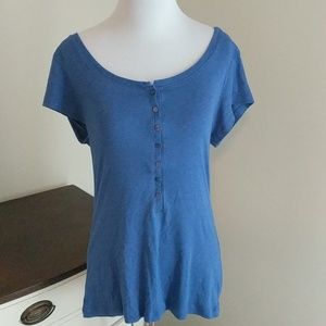 3 for $15 Perfect flattering blue tee with buttons
